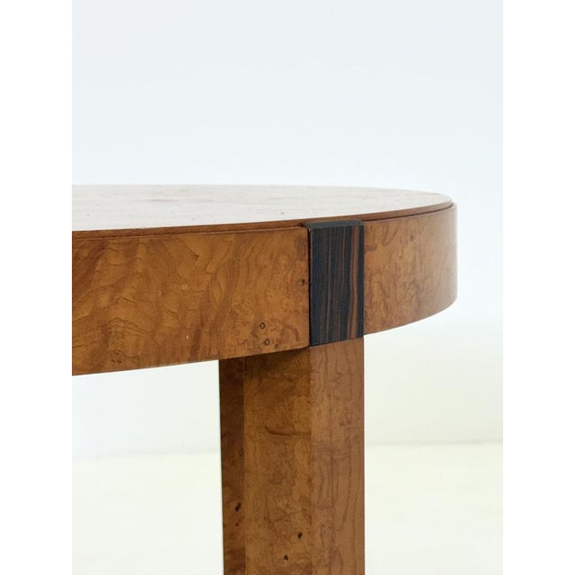 Vintage Burl Wood Round Dining Table by Grange, 1980s For Sale - Image 6 of 13