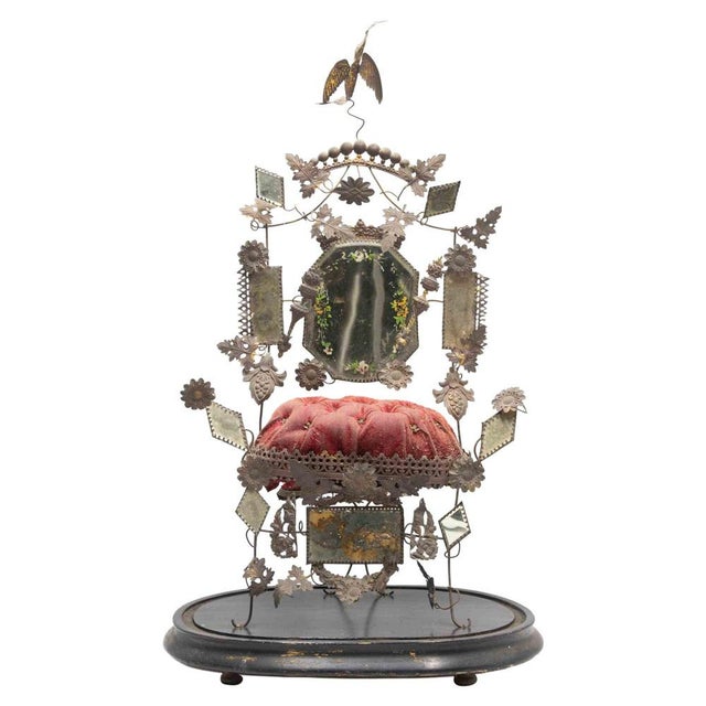 French or Italian Devotional Ex-Voto or Bridal Crown Display, 19th Century For Sale - Image 9 of 9
