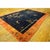 Antique Art Deco Room Size Wool Blue Navy, Coral / Salmon Rug, Circa Date: 1920s. This exceptional piece exemplifies the...