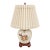 Vintage Japanese Seiho Kiln Crackle Glaze Ceramic Table Lamp - Floral Chinoiserie Style For Sale