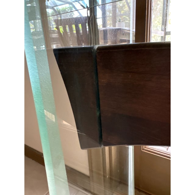 Wood Glass With Floating Wood Centre Hallway/ Entry Table For Sale - Image 7 of 7