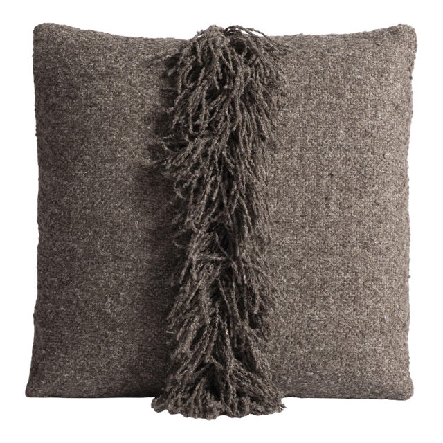 Lancaster Signature Fringe Pillow in Berber Stone For Sale
