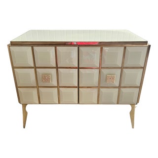 2-Door Sideboard in Ground Glass, 1980s For Sale