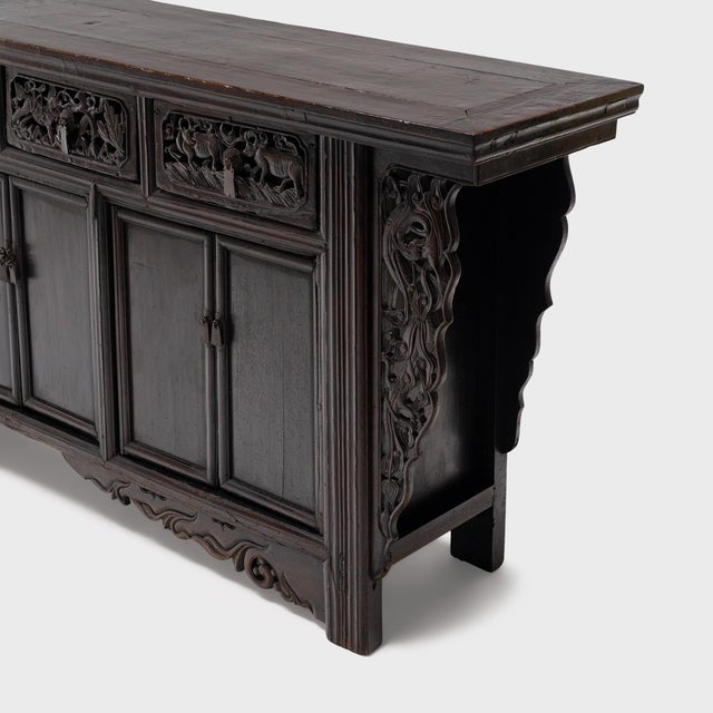 Antique Chinese Mythical Qilin & Buffalo Coffer, 19th Century For Sale - Image 4 of 8
