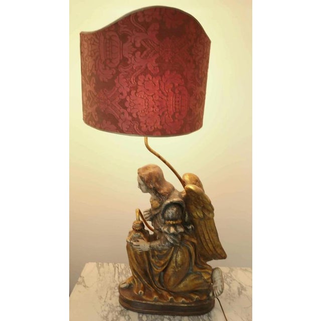 2000 - 2009 Large Antique Angel Lamp For Sale - Image 5 of 7