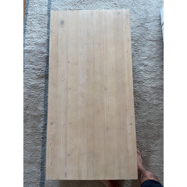 2020s Crate & Barrel "Vernon" Natural Pine Coffee Table (56”) For Sale - Image 5 of 8
