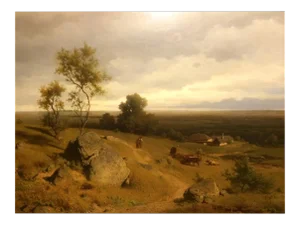 Eduard Peithner Von Lichtenfels (1837-1913) Austrian Artist “landscape With a Farm”circa 1860
