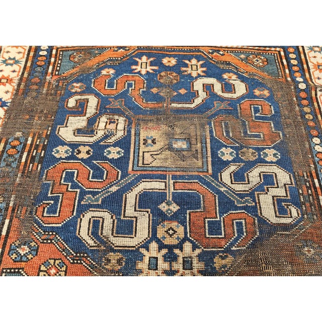 19th Century Caucasian Cloudband Kazak Rug, Hand-Woven Wool, Chondoresh, 4' x 9' For Sale - Image 12 of 13
