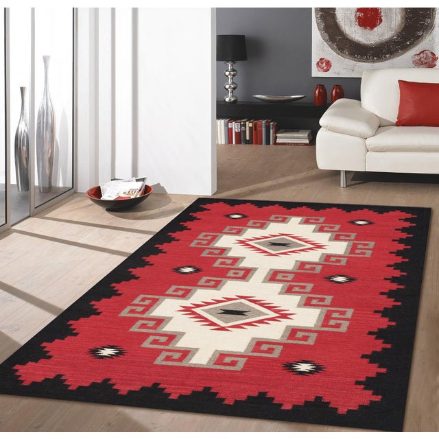 2020s Pasargad Home Tuscany Red Wool Area Rug- 4' 0'' X 5'11'' For Sale - Image 5 of 5