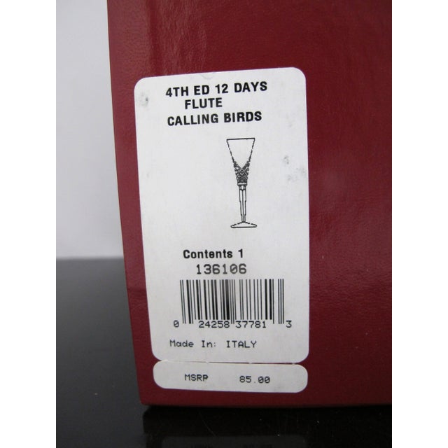 Waterford Crystal 12 Days of Christmas Calling Birds Champagne Flute Charm & Box For Sale - Image 13 of 14