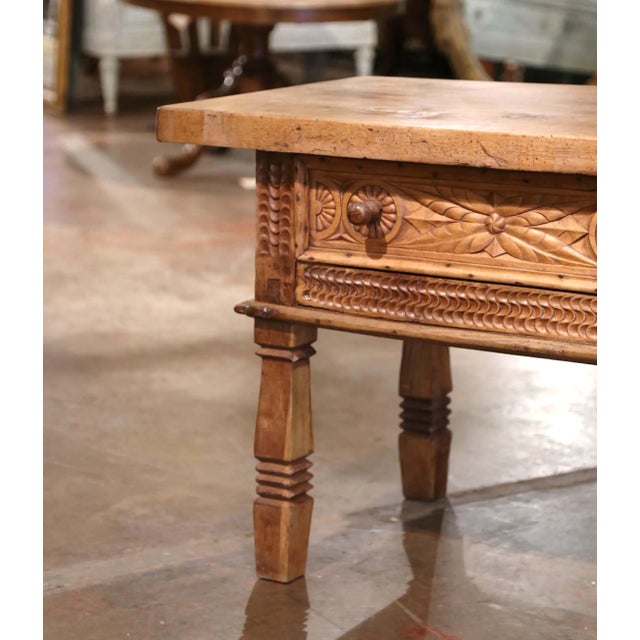 19th Century Spanish Baroque Bleached Walnut Coffee Table With Drawers For Sale - Image 10 of 12