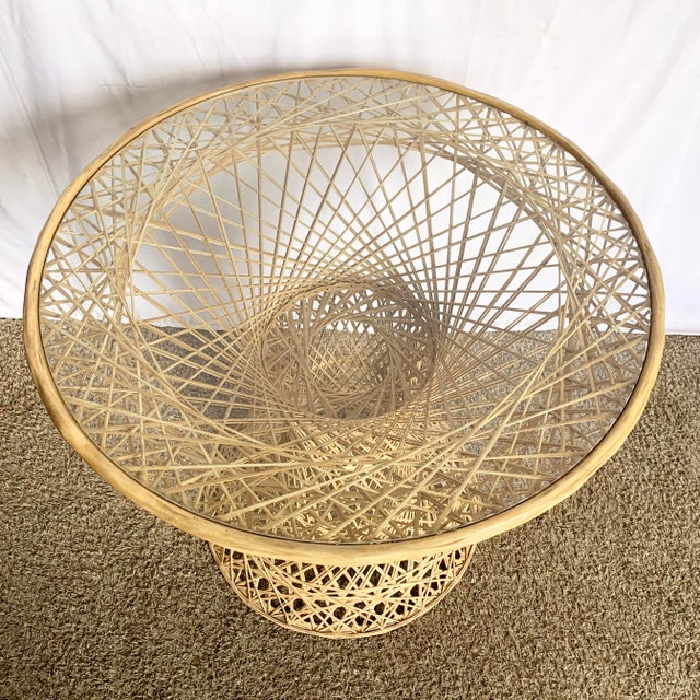 Tan Mid Century Modern Spun Fiber Glass Dining Set - 3 Pieces For Sale - Image 8 of 8