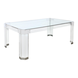 Mid-Century Modernist Lucite and Chrome Dining Table by Charles Hollis Jones