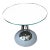 Naos Gemellino Italian Round Glass and Chrome Side Table For Sale
