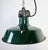 1960s French Industrial Dark Green Enamel Factory Pendant Lamp, 1960s For Sale - Image 5 of 18