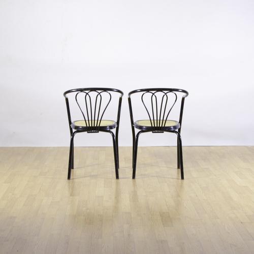 Chairs with Black Painted Steel Tube Frame and Polypropylene Seat, Set of 4 For Sale - Image 3 of 9