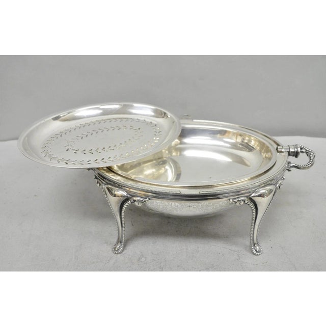 Antique Elkington & Co English Silver Plated Chafing Dish Revolving Dome Warmer For Sale - Image 11 of 18