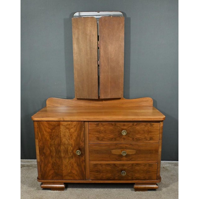Wood Art Deco Burl Walnut Dressing Table, 1930s For Sale - Image 7 of 18