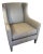 Lee Industries Gray Leather Custom Club Chair For Sale
