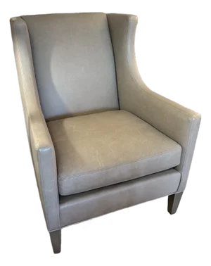 Lee Industries Gray Leather Custom Club Chair