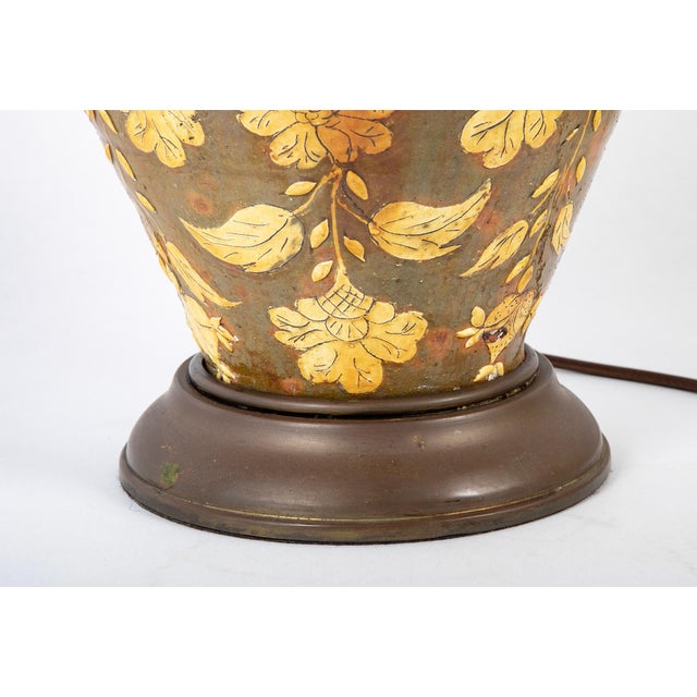 18th Century Spanish Glazed Ceramic Jar Mounted as a Table Lamp For Sale In New York - Image 6 of 12