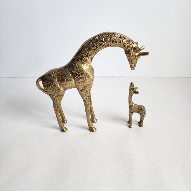 Vintage Brass Giraffe Statue Momma & Baby a Pair Chairish