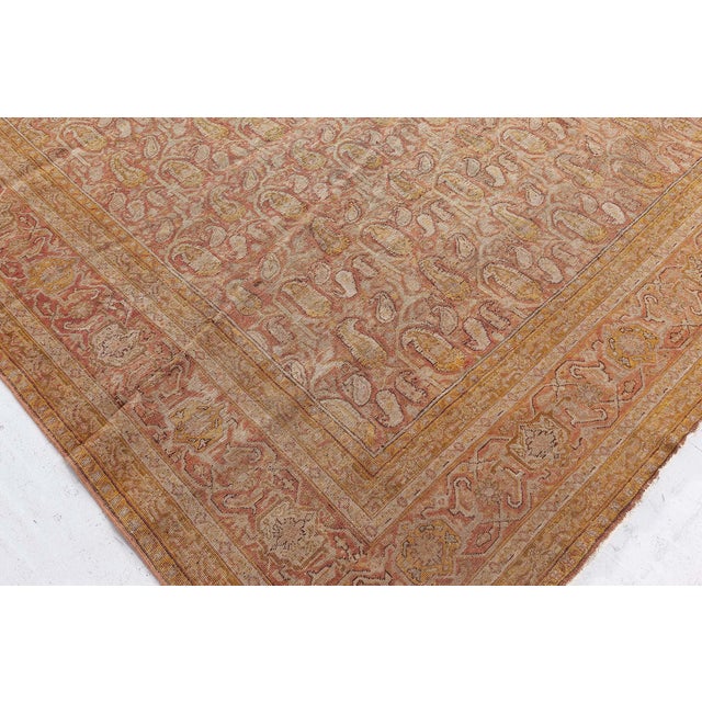 Indian Fine Antique Indian Amritsar Handmade Wool Carpet For Sale - Image 3 of 7