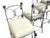 Light Gray Set of 4 Vintage Napoleon III Rope Twist & Tassel Designer Stools For Sale - Image 8 of 11