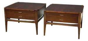 Refinished Walnut End Tables by Bassett - A Pair