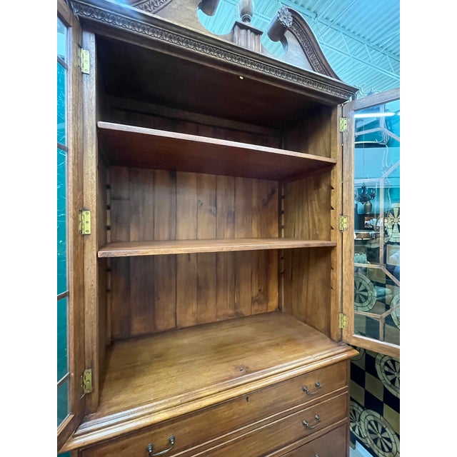 Mid 20th Century Georgian Reproduction Double Door Secretary For Sale - Image 10 of 11