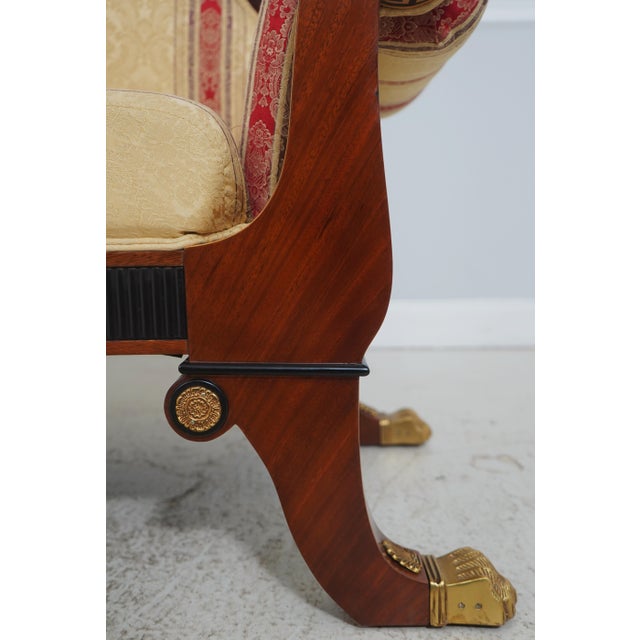 Wood Versace Gigasso Mahogany Empire Style Chaise Recamier For Sale - Image 7 of 18