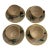 Antique 19th Century Wild Rose & Basketweave Majolica Teacups & Saucers - Set of 4 For Sale
