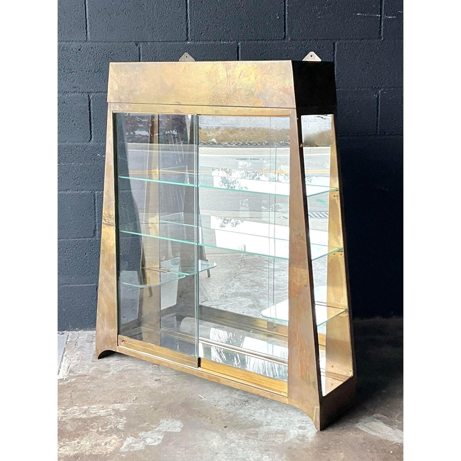 Vintage Boho Brass Tabletop Etagere - Top view