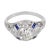 Art Deco 1930s Art Deco Gia 1.36 Carat Diamond Sapphire Platinum Engagement Ring, Size 5.75 For Sale - Image 3 of 8