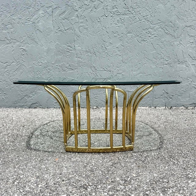 Art Deco Art Deco Gold Glass Top Coffee Table For Sale - Image 3 of 7