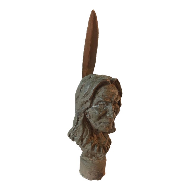 Bronze Native American Bust Sculpture For Sale