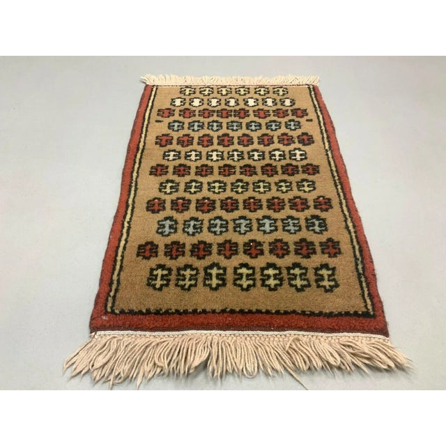 Small Vintage Turkish Short Tribal Runner Rug For Sale - Image 4 of 4