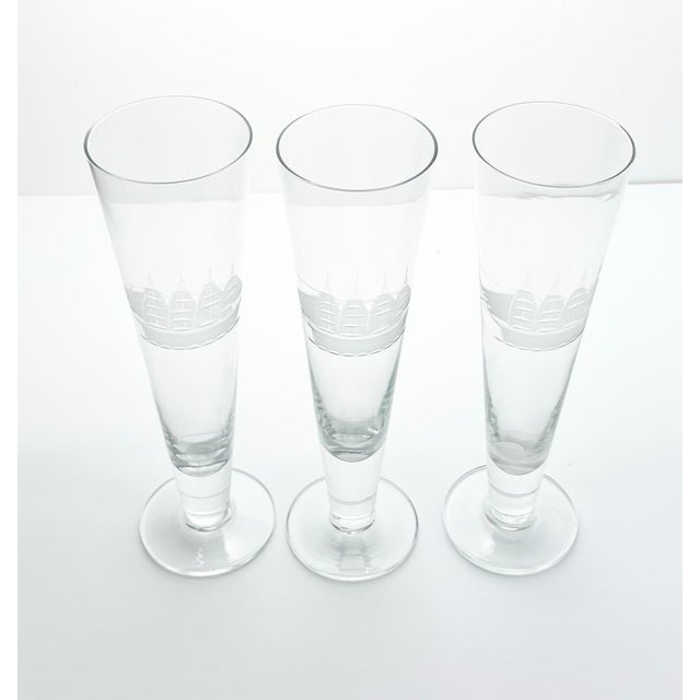 Toscany “Clipper Ship” Set of 3 Pilsner Beer Glasses 10 1/8” 12oz Good vintage condition. No chips, cracks, or fleabites....