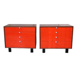 Mid-Century Pair of Lacquered Chest of Drawers George Nelson for Herman Miller, 1950s For Sale