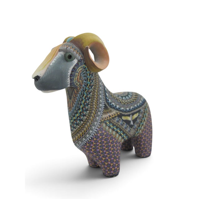 Handcrafted polymer clay sculpture of a Ram, created by artist Jon Stuart Anderson, Fimo Creations in collaboration with...