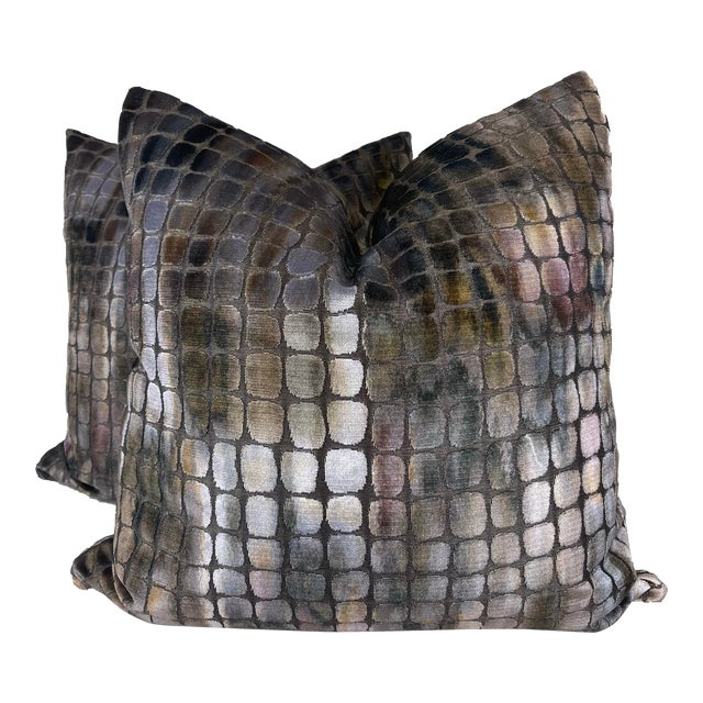 Zinc Textiles "Tobia" in Multi 22" Pillows-A Pair For Sale