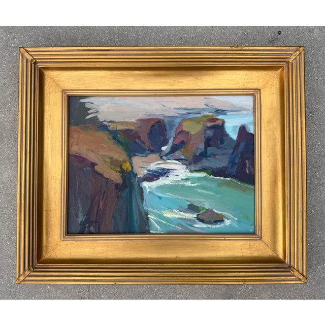 Jeanette Le Grue California Coastal Impressionist Oil Painting in Gilt Frame For Sale In Naples, FL - Image 6 of 11