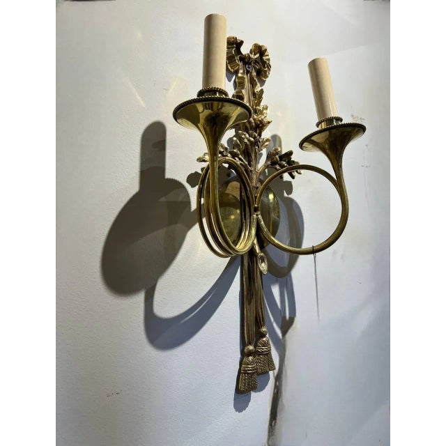 1920s 1920 French Gilt Bronze Sconces - a Pair For Sale - Image 5 of 6