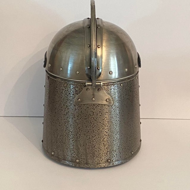 Metal Knight's Helmet Ice Bucket by Seymour Mann Camelot For Sale - Image 7 of 14