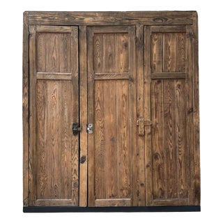 Large Antique Wood Workshop Cabinet, 1950s For Sale
