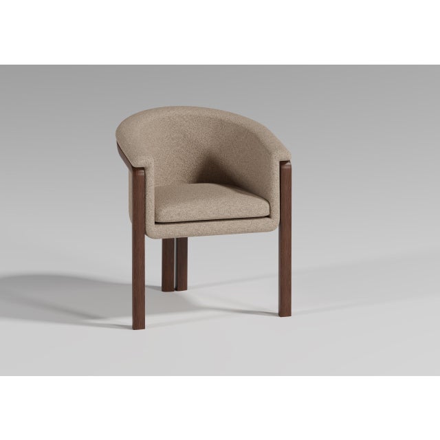 Not Yet Made - Made To Order Agnes Chair in Walnut Wood with Teal Wool Fabric by Javier Gomez For Sale - Image 5 of 5