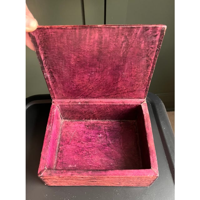 Oxblood Red Mid-20th Century Vintage Tuareg Box Hand-Tooled & Hand-Dyed Leather For Sale - Image 8 of 8