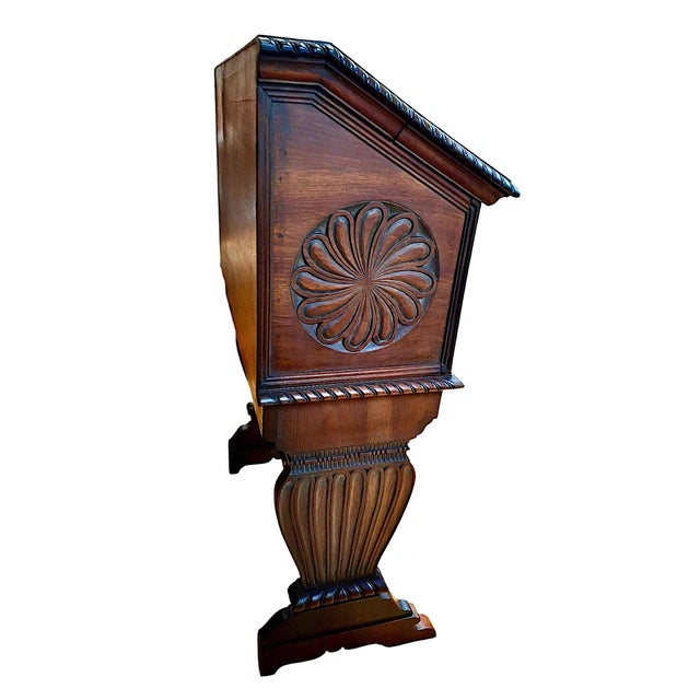 Spanish Renaissance Revival Carved Walnut Vargueno-Style Writing Desk For Sale - Image 10 of 13