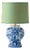 Blue Ceramic Ginger Jar Lamp with New Pistachio Green Silk Shade from Royal Delft, 1971 For Sale