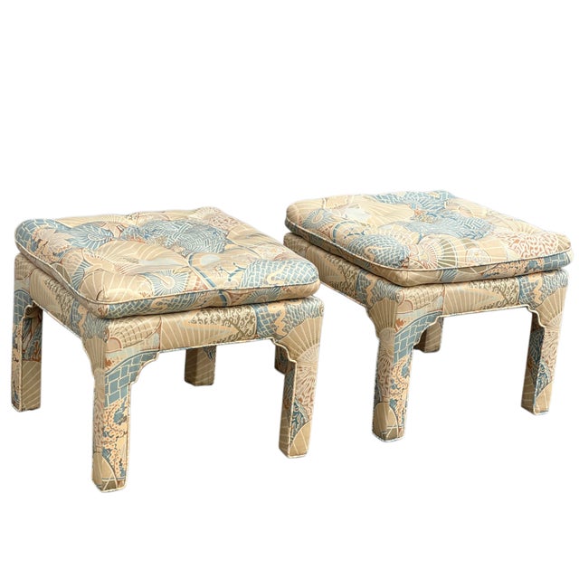 Pair Large Mid Century Billy Baldwin Style Benches/Ottomans For Sale - Image 10 of 14